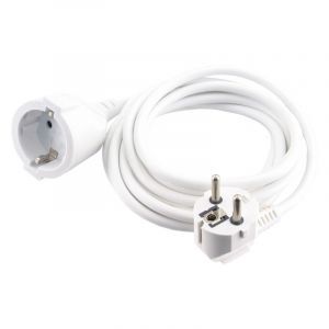 Cable de extensión Exin con toma de tierra, 2500w 3 x 10 mm, 10 m blanco
