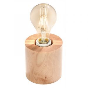 Lámpara de mesa de madera marrón, Anela
