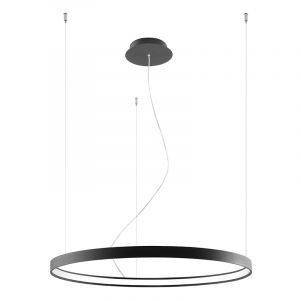Lámpara colgante de aluminio negra, Ringo, 50W, 3000K LED