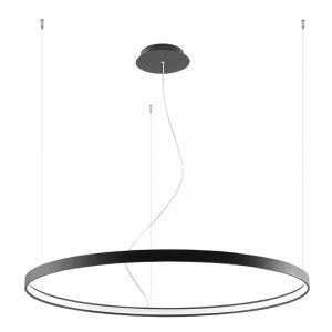 Lámpara colgante de aluminio negra, Ringo, 70W, 3000K LED