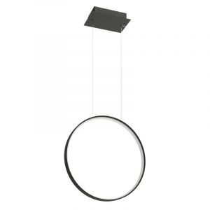 Lámpara colgante de aluminio negra, Ringo, 30W, 3000K LED