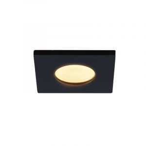 Foco empotrable cuadrado negro para porche Dico, IP65, regulable