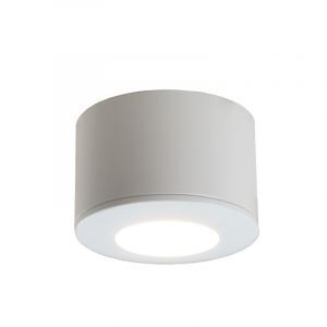 Aplique de techo redondo blanco para porche Vasso, IP44, regulable