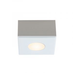 Aplique de techo cuadrado blanco para porche Fredo, IP44, regulable