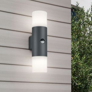 Aplique exterior con sensor de movimiento moderno antracita, Fjelso, IP44