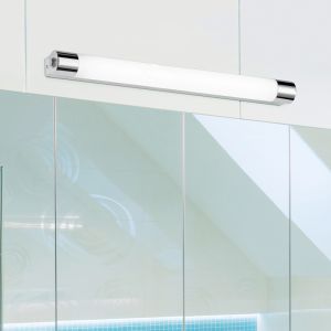 Lámpara de techo baño de metal cromada, Ottavia, 9W, 3000K LED, IP44, con interruptor