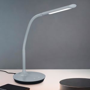 Flexo moderno gris, Yanis, 5W, ajustable entre luz blanco cálido y frío LED, con interruptor