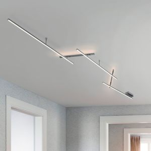 Plafón de techo diseño níquel, Kandla, 6W, 3000K LED