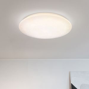 Plafón de techo de plástico blanco, Yafu, 80W, ajustable entre luz blanco cálido y frío LED, con mando a distancia