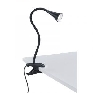 Foco pinza de plástico negro, Yelaisa, 3W, 3000K LED, con interruptor