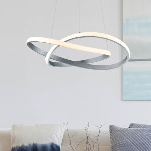 Lámpara colgante moderna níquel, Aby, 27W, 3000K LED