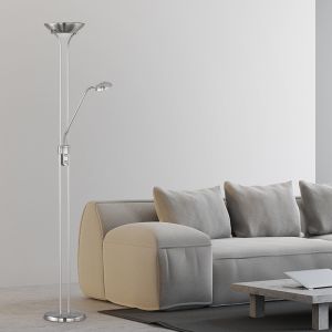 Lámpara de pie moderna negra, Aiden, 20W, 3000K LED, con interruptor