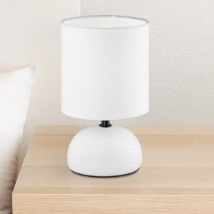 Lámpara de mesa de cerámica blanca, Yeraz, con interruptor