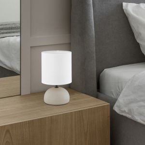 Lámpara de mesa de cerámica blanca, Yeraz, con interruptor