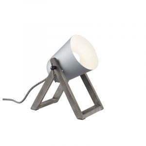 Lámpara de mesa de madera gris, Sacha, con interruptor