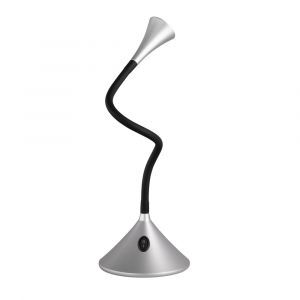 Flexo moderno plateado, Yelaisa, 3W, 3000K LED, con interruptor