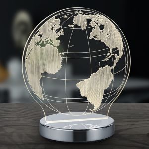 Lámpara de mesa diseño cromada, Berfin, 7W, ajustable entre luz blanco cálido y frío LED, con interruptor
