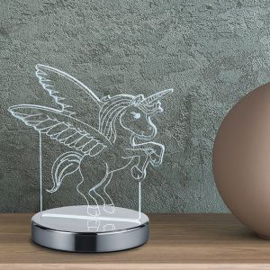 Lámpara de mesa infantil diseño cromada, Berivan, 7W, ajustable entre luz blanco cálido y frío LED, con interruptor