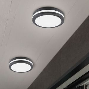 Plafón de techo moderno antracita, Garly, 12W, 3000K LED, IP54