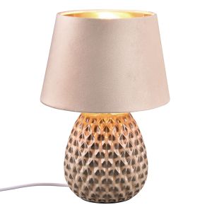 Lámpara de mesa de cerámica beige, Anderson, con interruptor