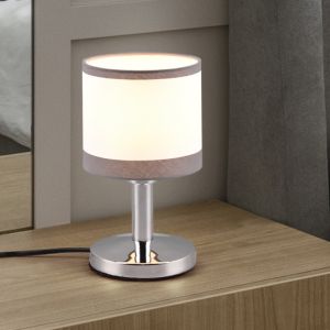 Lámpara de mesa moderna blanca, Denley, con interruptor
