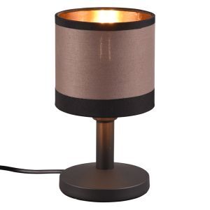 Lámpara de mesa moderna gris pardo, Denley, con interruptor