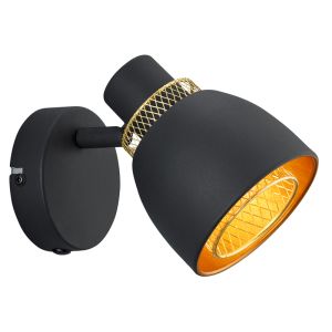 Foco de pared moderno negro, Sylvano