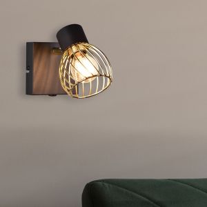 Foco de pared industrial negro, Amaya