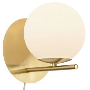 Aplique moderno latón, Silkis, con interruptor