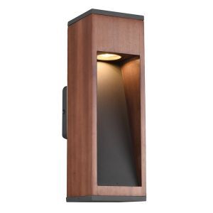 Lámpara exterior de madera marrón, Tiziana, IP44