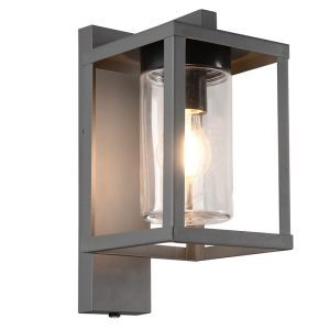 Aplique exterior con sensor crepuscular moderno antracita, Reini, IP44
