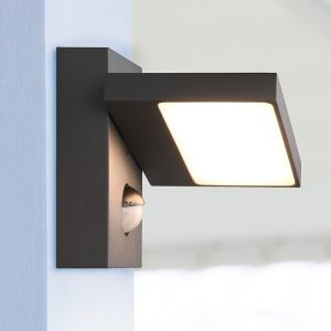 Aplique exterior con sensor de movimiento moderno antracita, Tabita, 8W, 3000K LED, IP54