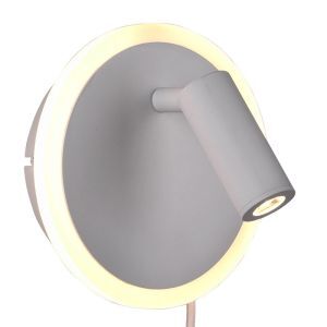 Aplique moderno blanco, Sirias, 5W, 3000K LED, con interruptor