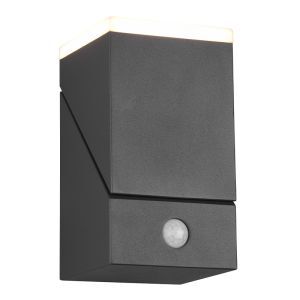 Aplique exterior con sensor de movimiento moderno antracita, Liron, 7W, 3000K LED, IP54