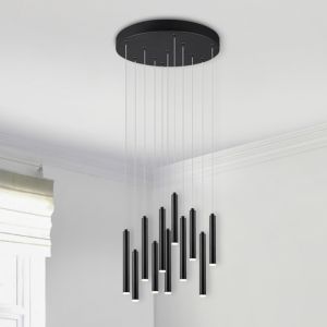 Lámpara colgante moderna antracita, Jamilla, 52W, 3000K LED