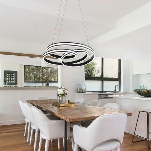 Lámpara colgante moderna negra, Elyse, 60W, color de luz ajustable LED