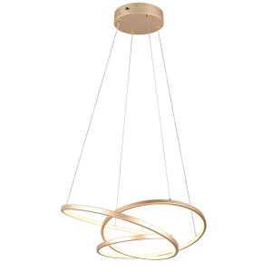 Lámpara colgante diseño dorada, Teodore, 34W, white switch LED, regulable en 3 pasos