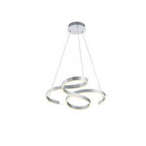 Lámpara colgante moderna plateada, Davu, 52W, 3000K LED