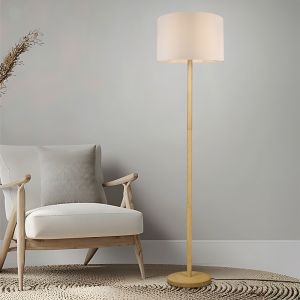 Lámpara de pie madera moderna, Caya, con interruptor
