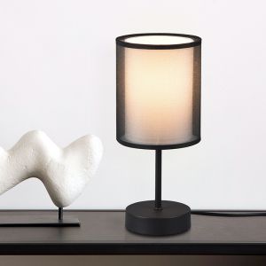 Lámpara de mesa moderna antracita, Mirle, con interruptor