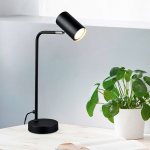 Lámpara de mesa moderna negra, Kaso, con interruptor