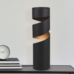 Lámpara de mesa diseño negra, Marouan, con interruptor