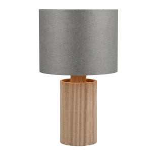 Lámpara de mesa rústica gris, Stach, con interruptor
