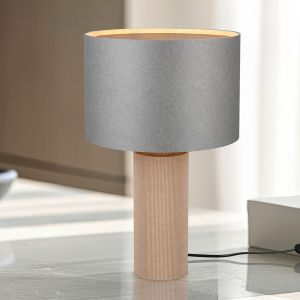 Lámpara de mesa rústica gris, Stach, con interruptor