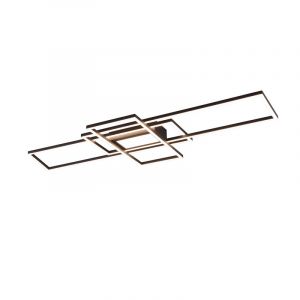 Plafón de techo moderno antracita, Retan, 60W, ajustable entre luz blanco cálido y frío LED, con mando a distancia