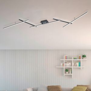 Plafón de techo moderno negro, Nadja, 22W, RGBW LED, con mando a distancia