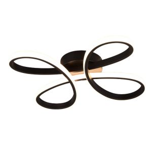 Lámpara de techo diseño negra, Vikash, 25W, 3000K LED, regulable en 3 pasos