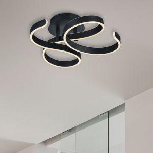 Plafón de techo moderno antracita, Davu, 40W, 3000K LED