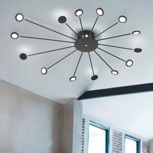 Plafón de techo moderno negro, Florian, 2,6W, 3000K LED