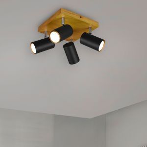 Foco de techo moderno negro, Kaso